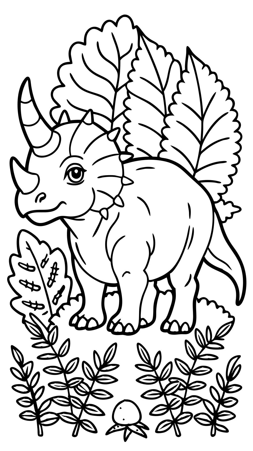 Página para colorear de triceratops